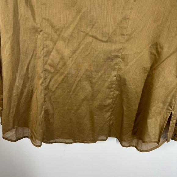 Luisa Cerano Tan Button Down Shirt Size 14 Utility Cotton Blouse Workwear - Picture 11 of 16
